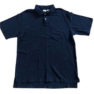 LL Bean Black Polo Shirt Size Large tall